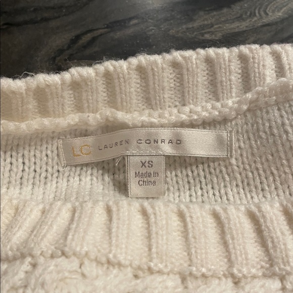LC Lauren Conrad Ivory Cable Knit Sweater - Picture 2 of 5